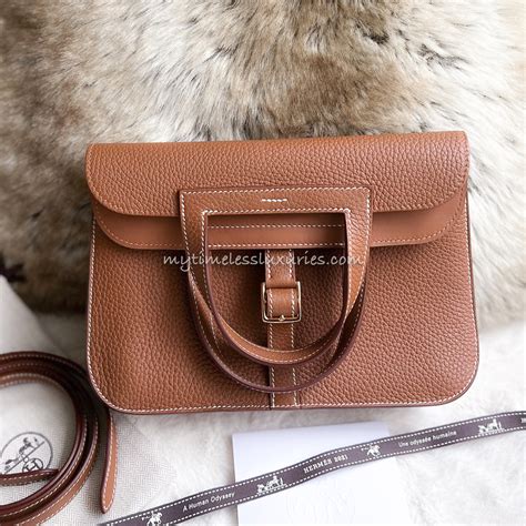 hermes halzan 25 etoupe|Hermes Halzan 25 clemence etoupe GHW stamp Z.